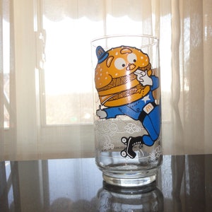 Vintage 1977 McDonald Action Series Big Mac TM Hamburglar Glass