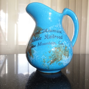 Mid Century 1960's Paden City Artware W. Va. Stone Mountain Pottery Scenic Railroad Stone Mountain, Ga. Pitche