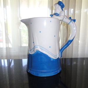 Vintage 1990's A La Carte Dept 56 Blue & White Figural Pitcher
