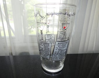 Mid Century 1960's Barware Frosted  Liquor Cocktail Shaker without Lid