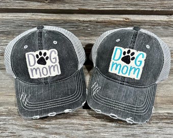 Dog Mom Embroidered Ponytail Hat