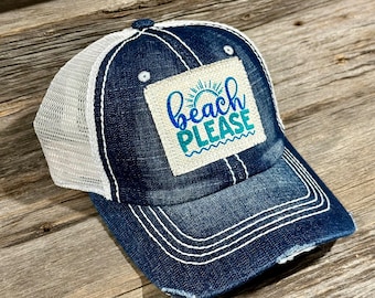 Beach Please Denim Hat