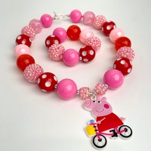 Conjunto de collar y pulsera de Peppa Pig