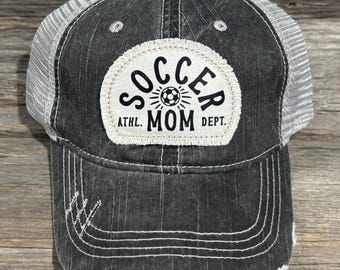Soccer Mom Distressed Ponytail Hat