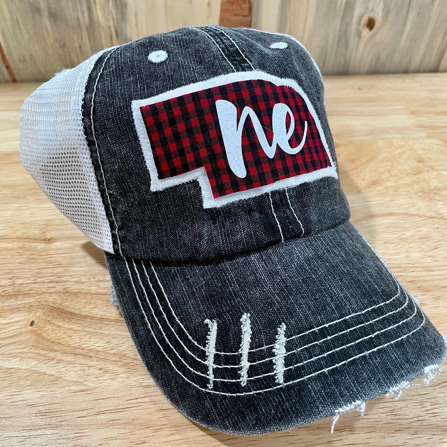 Nebraska Distressed Hat Red \u0026 Black 