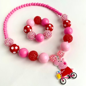 Conjunto de collar y pulsera de Peppa Pig