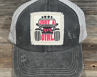 Just a 4x4 Girl Criss Cross Ponytail Hat