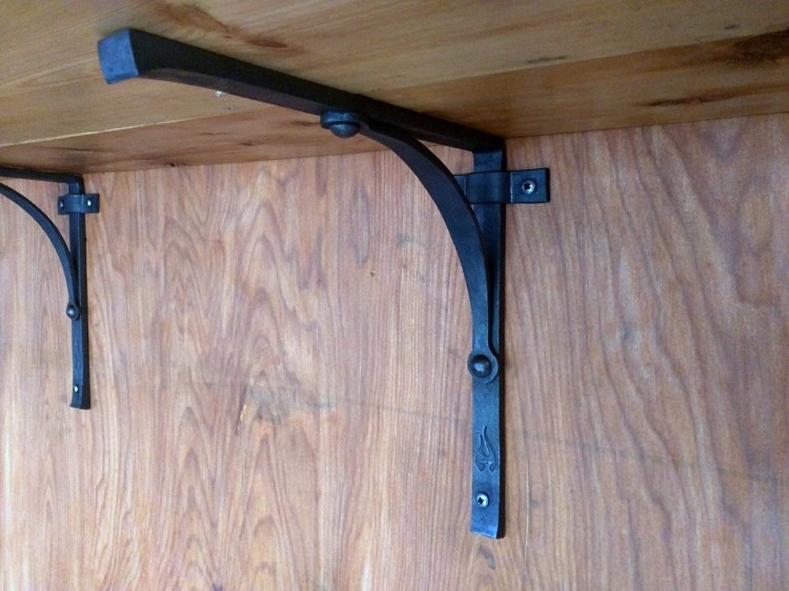 A Pair of Strong Shelf Brackets Handmade Ironwork by Etsy UK