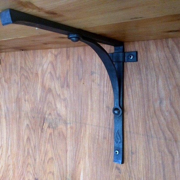 A pair of Strong Forged Shelf Brackets, handmade ironwork by Tom Fell - Blacksmith