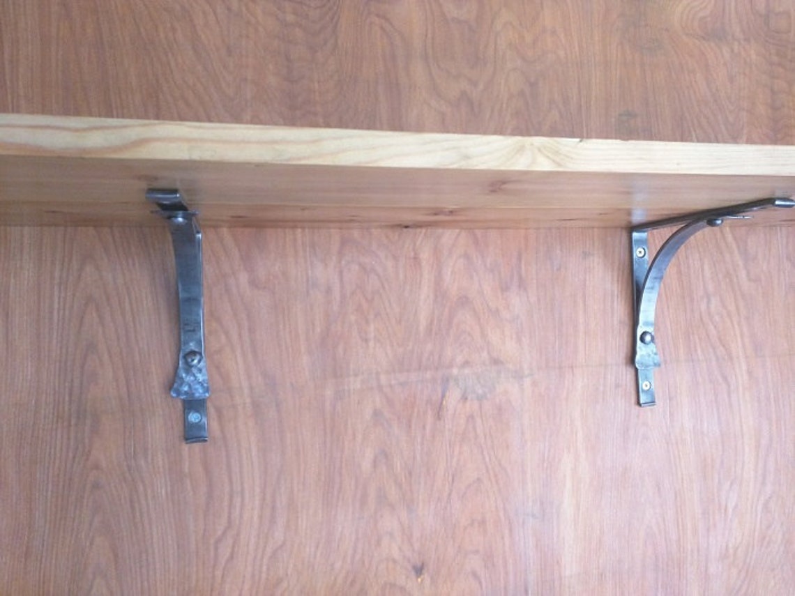 A Pair of Simple Shelf Brackets Handmade Ironwork by Etsy UK