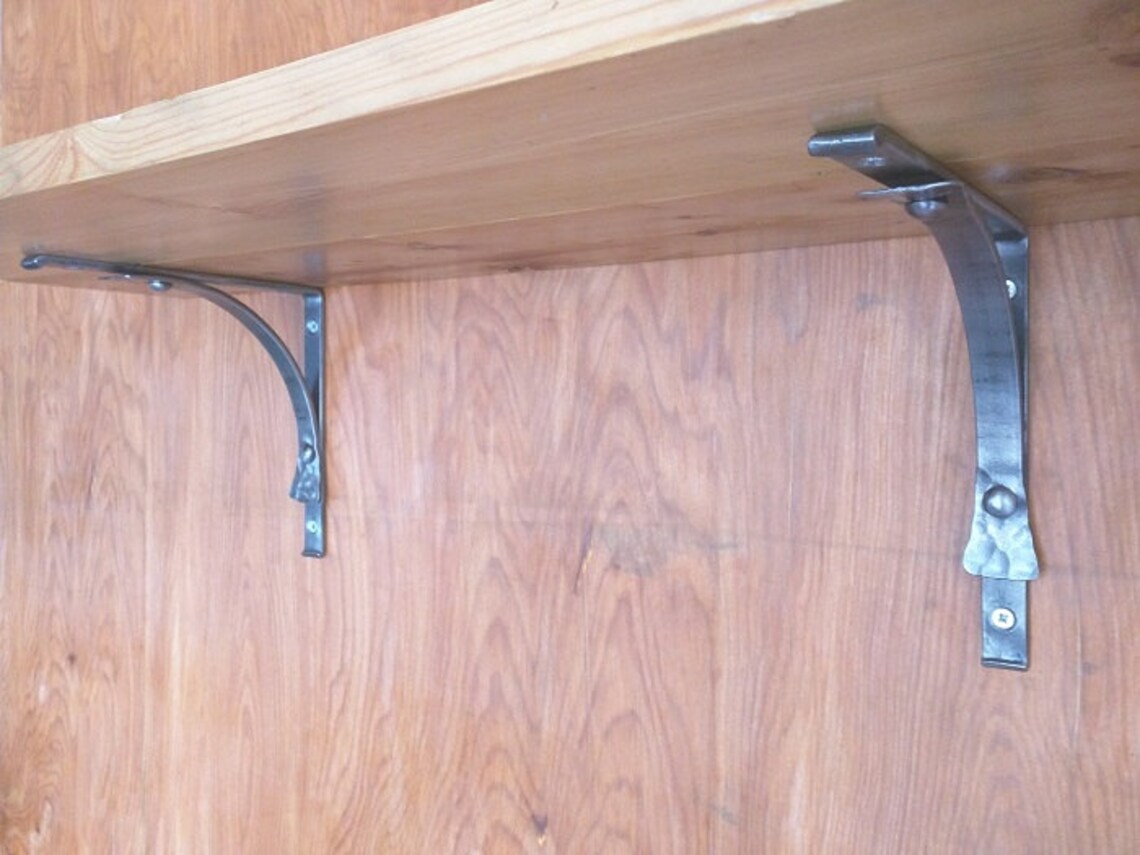 A Pair of Simple Shelf Brackets Handmade Ironwork by Etsy UK