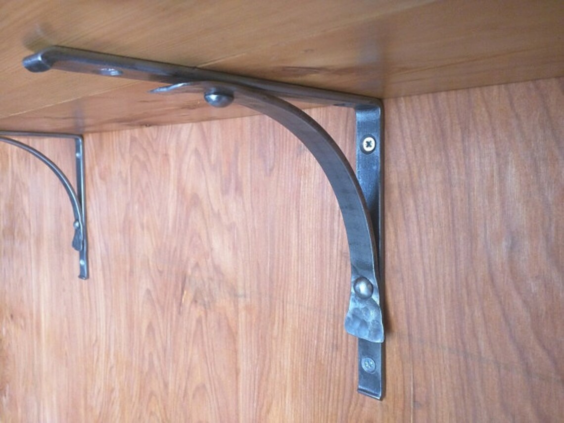 A Pair of Simple Shelf Brackets Handmade Ironwork by Etsy UK