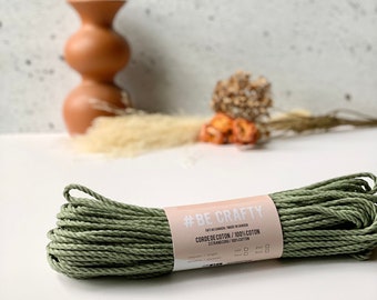 Sage, Macrame cord, cotton rope, macrame rope, cotton cord 3 mm, macrame cord,gift idea, macrame supplies, wall hanging project