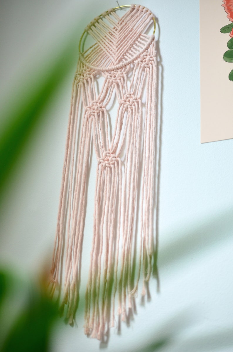 Blush Macrame wall hanging medium dream catcher macrame Etsy