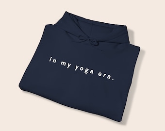 In my yoga era, Unisex Heavy Blend™, Hooded Sweatshirt, navy hoodie, yogi club, yoga gear, comfortable, 100% cotton hoodie, yoga community