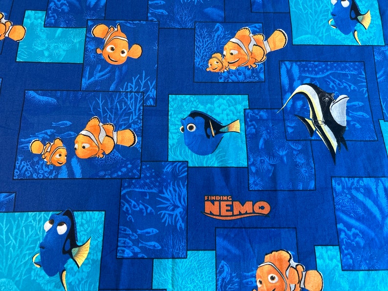 Finding Nemo Fabric by the Yard 100% Cotton HTF OOP DISNEY Springs ...