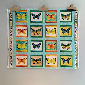 Butterfly fabric panel 100% Cotton Fabric Panel quilting crafts Amy grazer qt fabrics