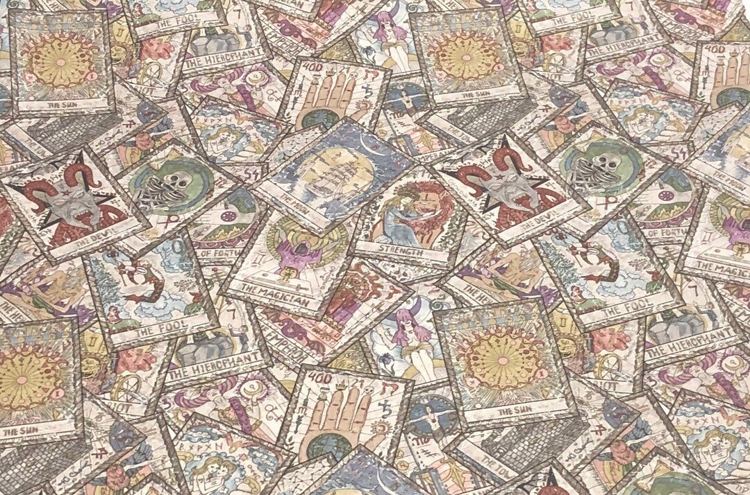 Tarot Card Fabric Remnants 100 Cotton for Clothing Crafts Etsy