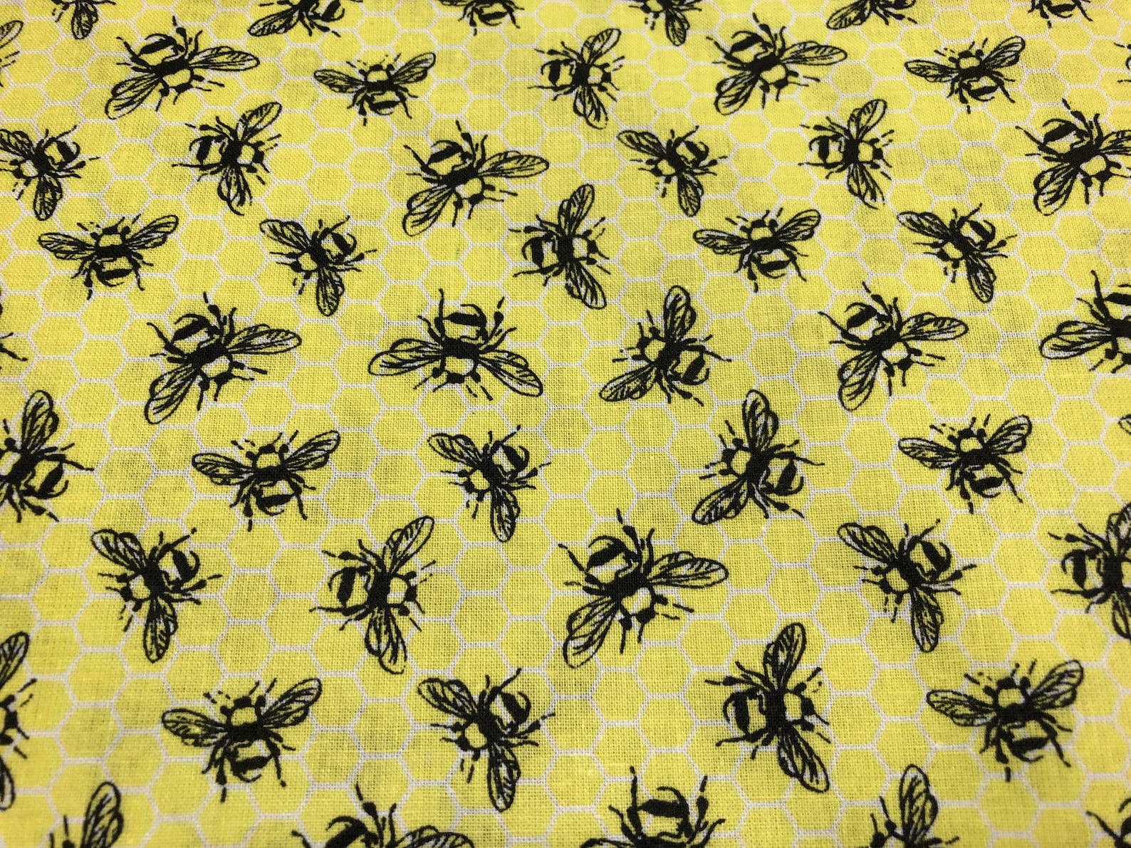 Yellow Bee Fabric by the Yard 100 Cotton for Clothing Etsy