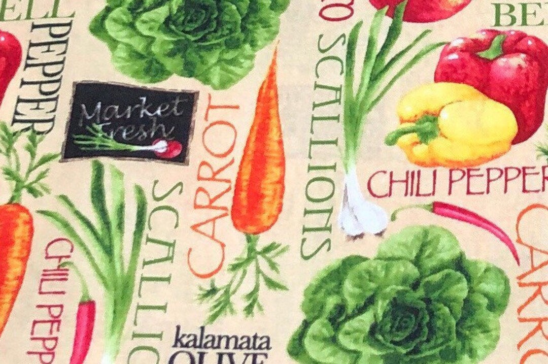 Vegetable Fabric Fat Quarters 100 Cotton for Quilting Crafts Etsy UK