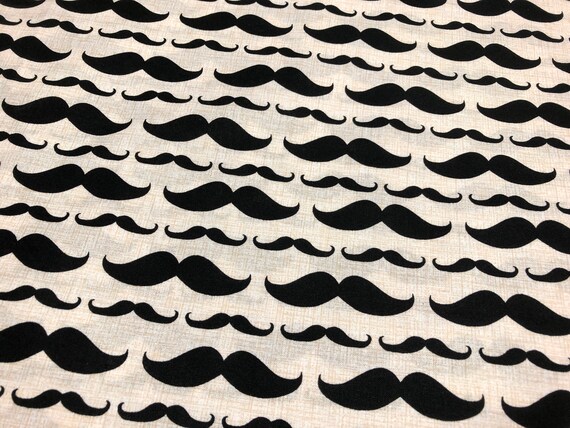 Mustache Fabric Remnant 100% Cotton for Crafts Quilting | Etsy