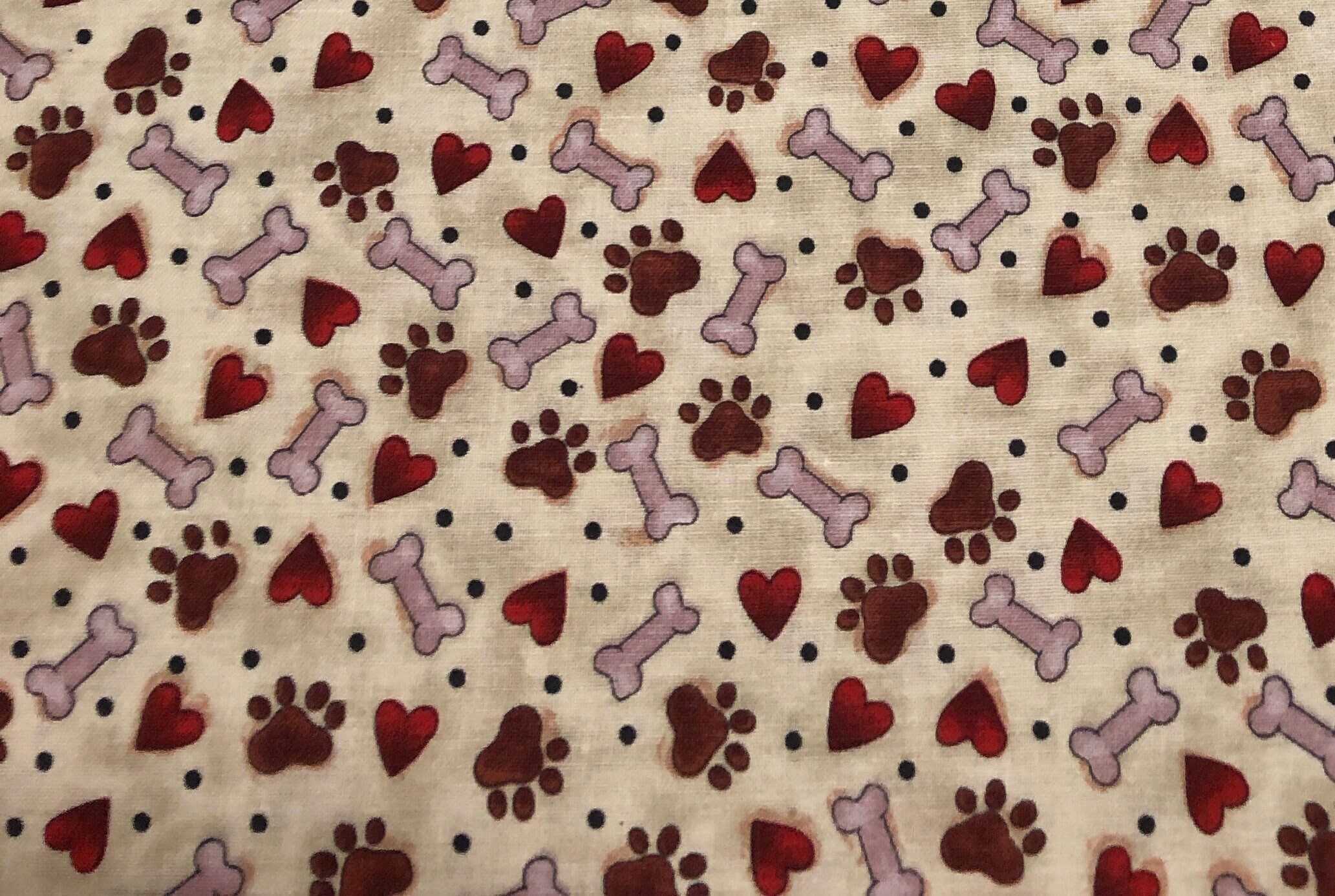 Brown Paw print fabric by the Yard 100 Cotton for Clothing Etsy