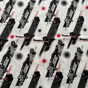 Kylo Ren Fabric by the yard 100% Cotton for Clothing, Crafts, Quilting captain phasma the first order Camelot fabrics Star Wars