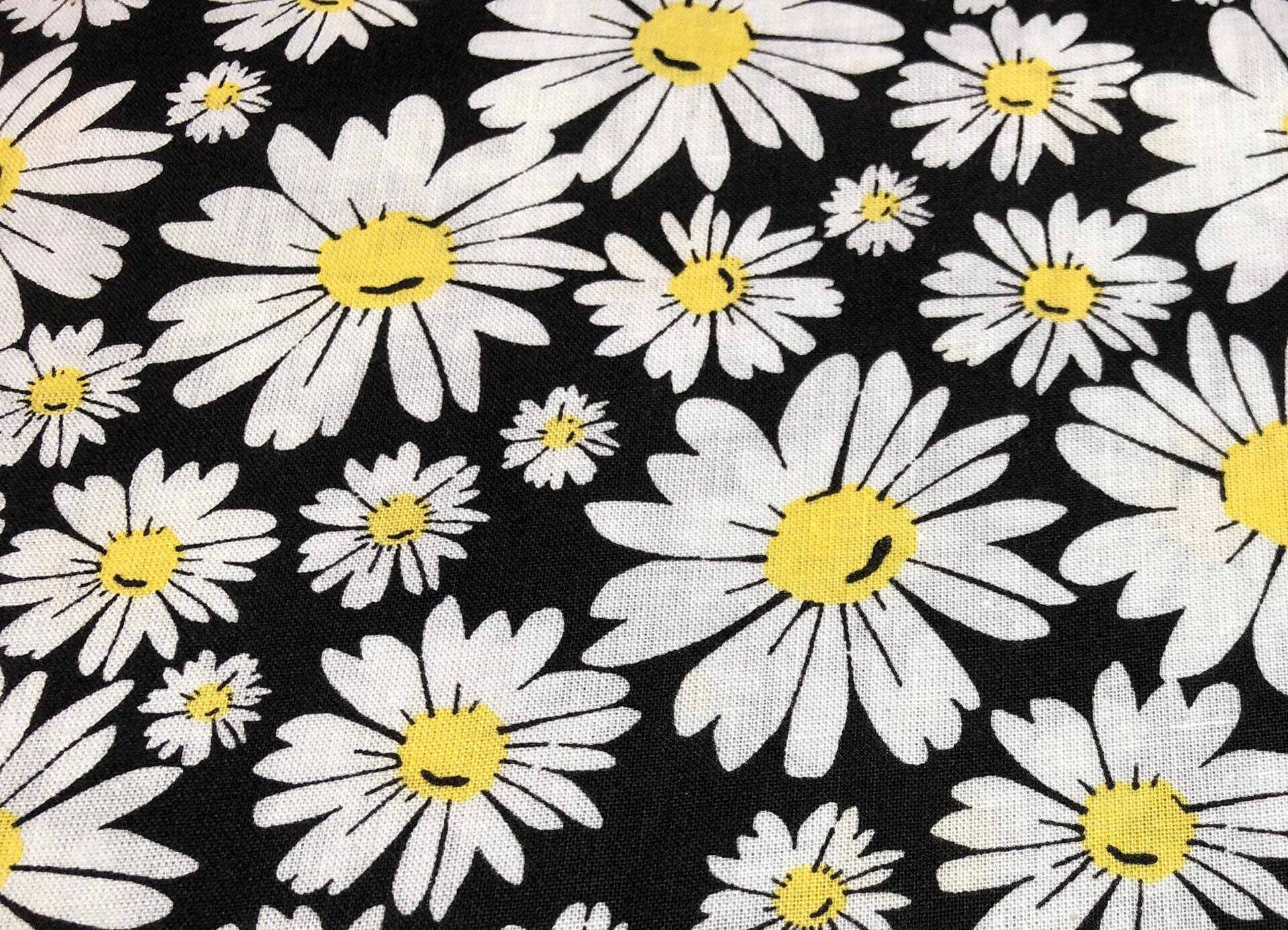 Daisy Fabric by the yard 100 Cotton for Clothing Crafts Etsy