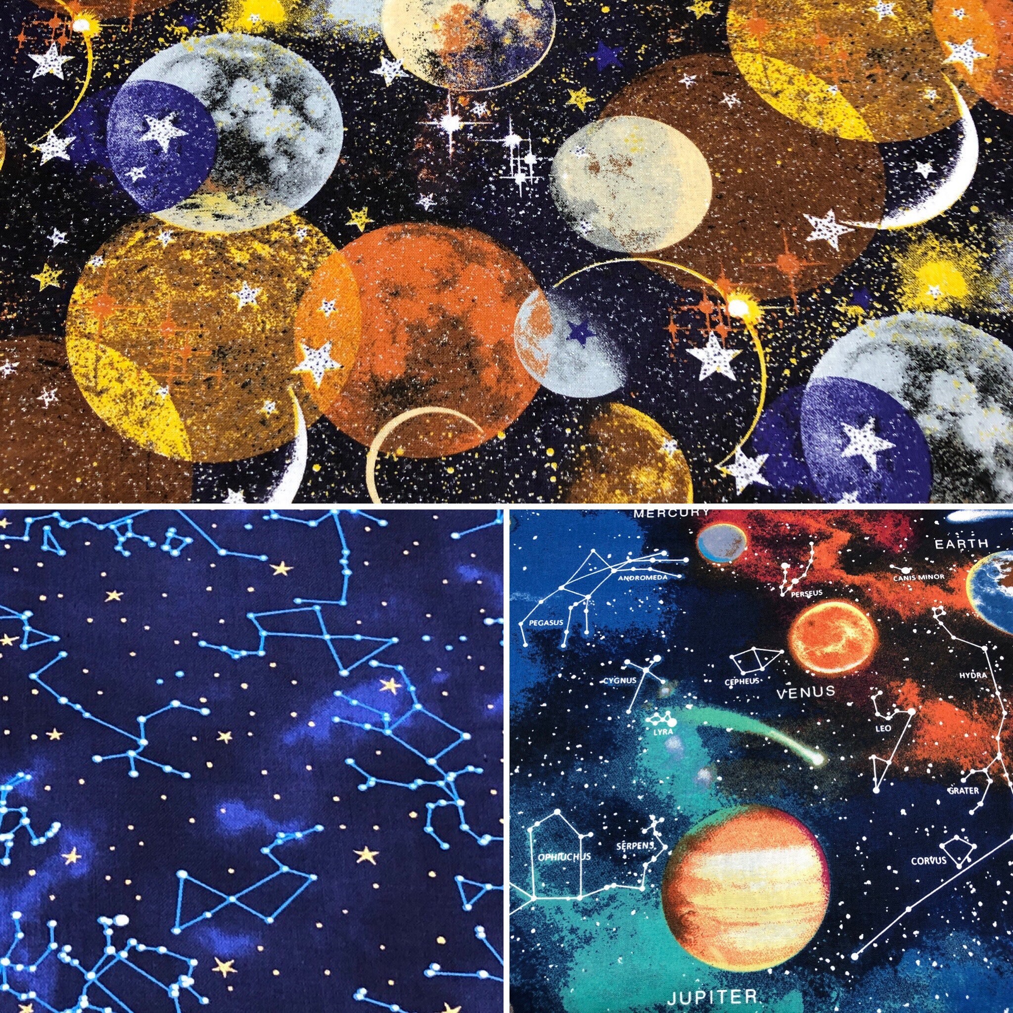 Universe fabric by the yard 100 Cotton Quilting Crafts 1/4 Etsy