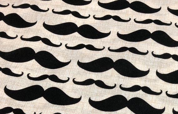 Mustache Fabric Remnant 100% Cotton for Crafts Quilting | Etsy