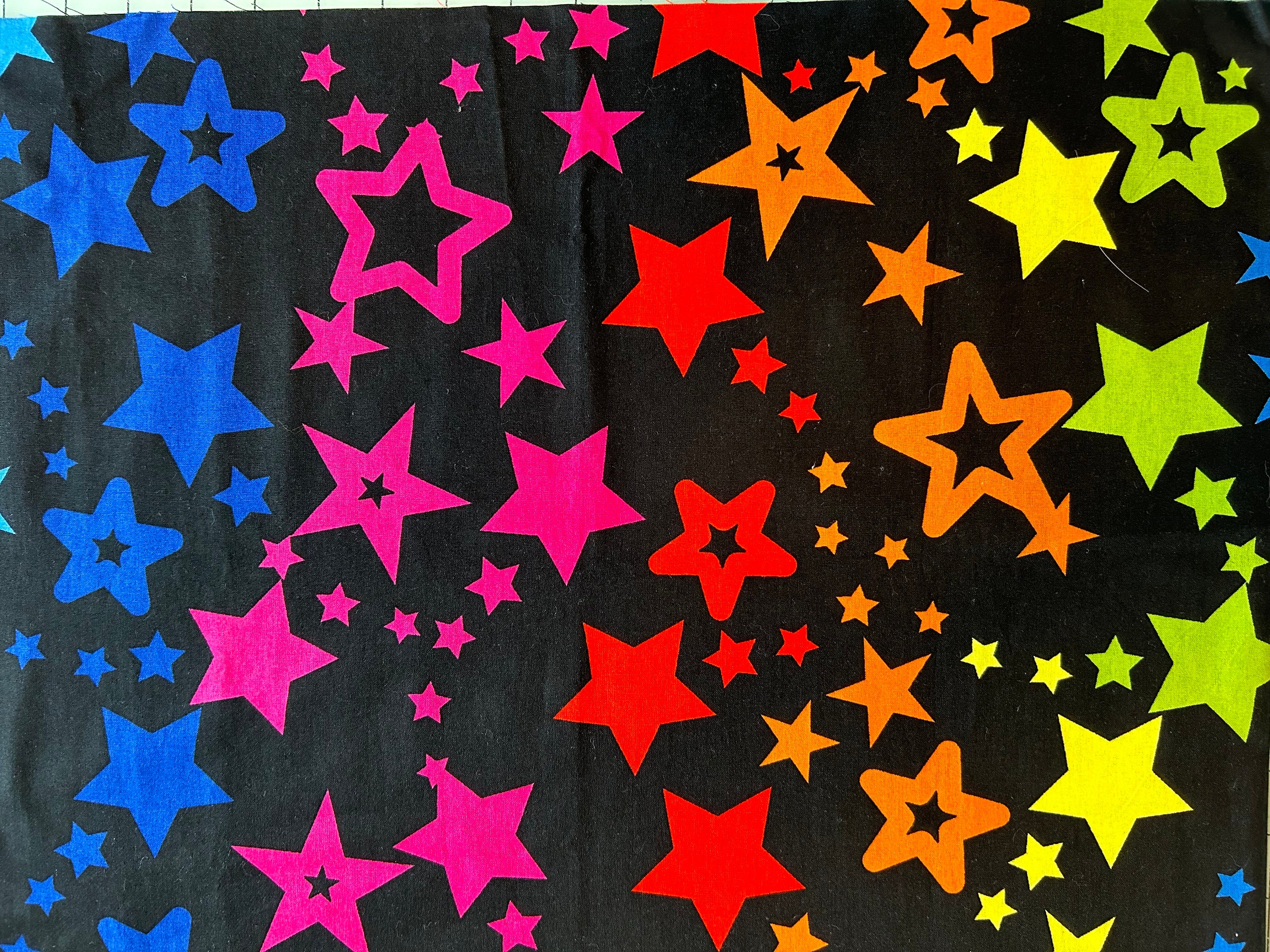Rainbow Stars Fabric by the Yard 100% Cotton for Clothing, Crafts ...