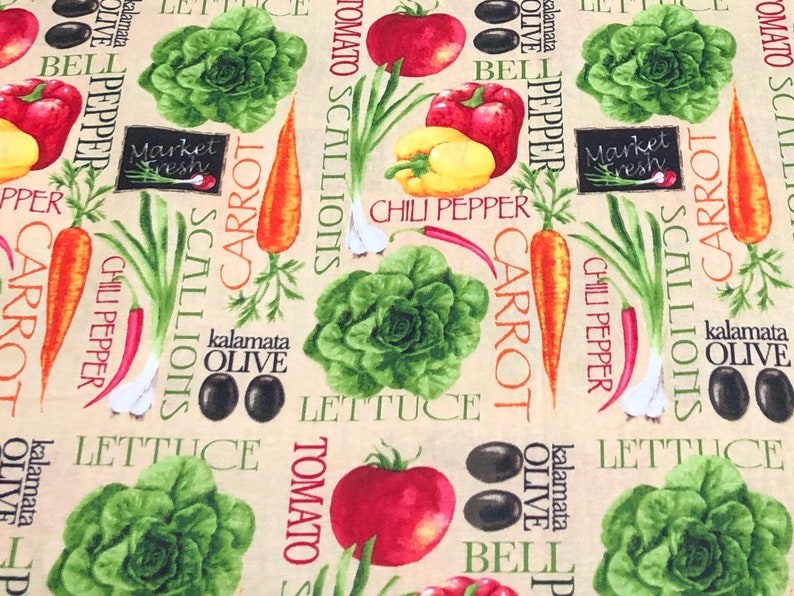 Vegetable fabric fat quarters 100 Cotton for Quilting crafts Etsy