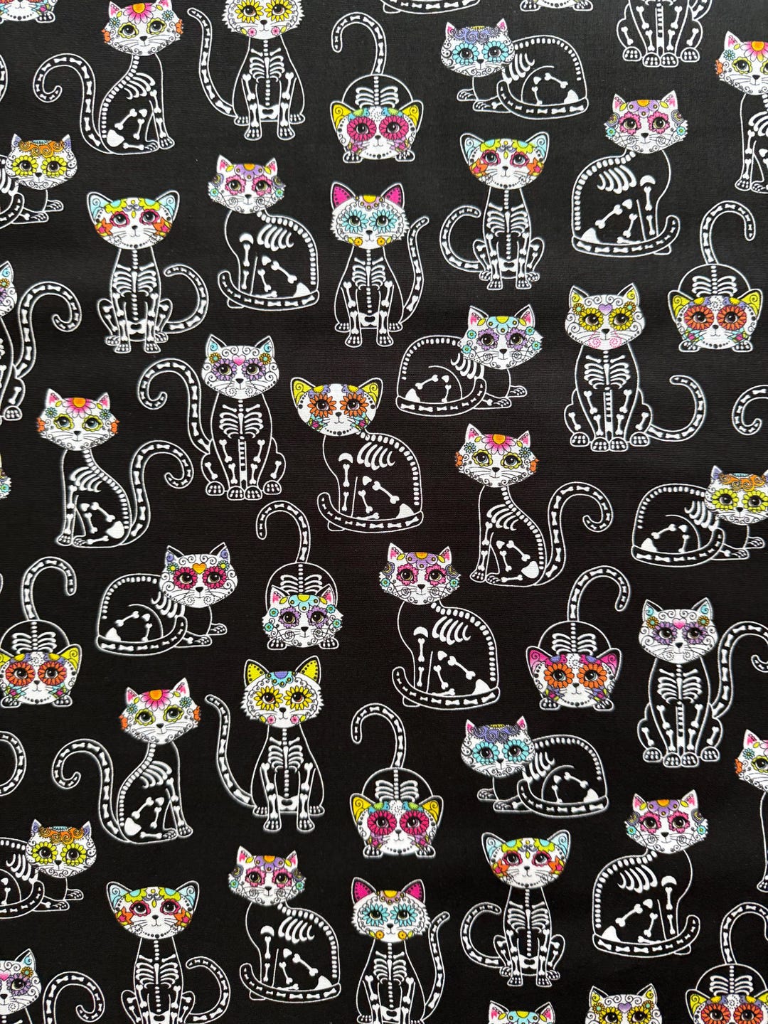 Day of the Dead Cat Fabric by the Yard 100% Cotton Timeless Treasures ...