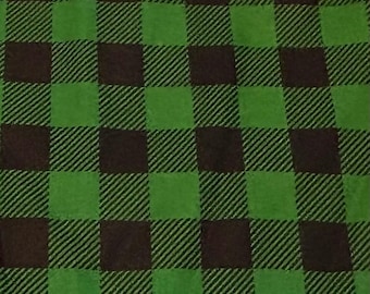 Tela a cuadros verde cortada a medida 100% algodón para confección, manualidades y acolchados