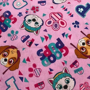 Paw Patrol Fabric by the yard  100% Cotton for Clothing, Crafts, Quilting Dogs puppies girls good pups hero PP David textiles spin master