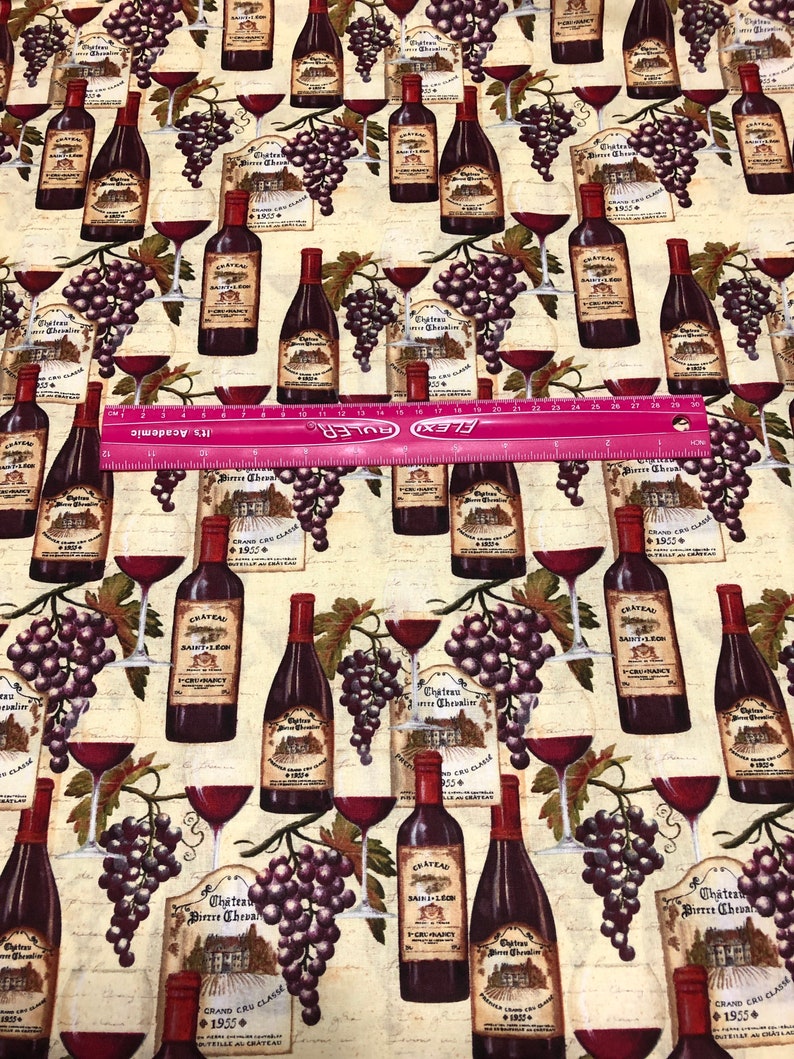 Wine Fabric by the Yard 100 Cotton for Clothing Crafts Etsy UK