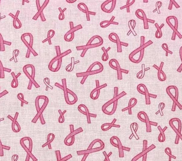 Breast cancer Fabric by the Yard 100% Cotton for Clothing, Crafts, Quilting bty pink ribbon awareness