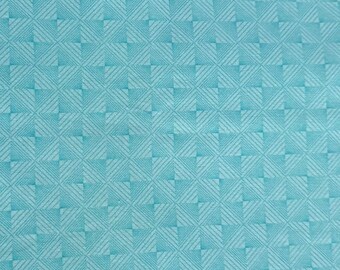 Geometric Fabric by the yard 100% Cotton Clothing Crafts Quilting Waverly inspirations Aqua background