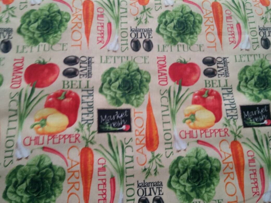 Vegetable Fabric bty 1/4yd Fat Quarter Full Yards 100 Cotton Etsy
