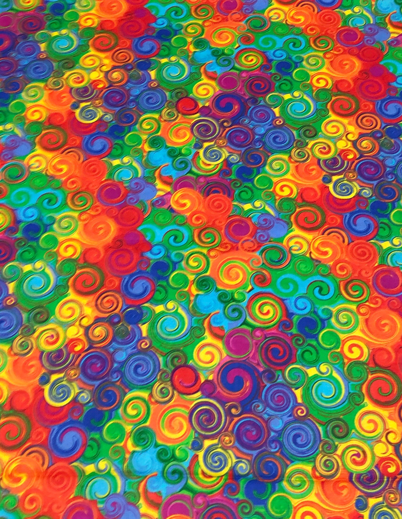 Rainbow Fabric by the Yard 100 Cotton Clothing Crafts Etsy