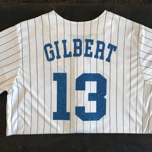 Cheerleading or Dance Baseball Jersey - Glitter and Rhinestone Bow on Front / Last Name and 18 on Back