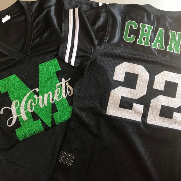 Personalized Women's Football Jersey - Team letter and name on front and name/number on back