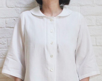 LINNET Pattern /No.126 Blouse with Wide Shawl Collar