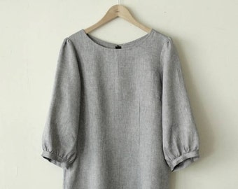 LINNET Pattern /No.112 Simple One Piece with sleeves