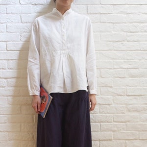 LINNET Pattern / No.121 Standing Collar Pullover Blouse