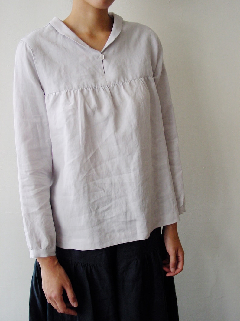 Pattern / No.63 Shawl Collar Blouse With Long Sleeves Etsy