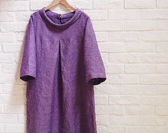 LINNET Pattern/No.77 A-line Tunic with Roll Collar