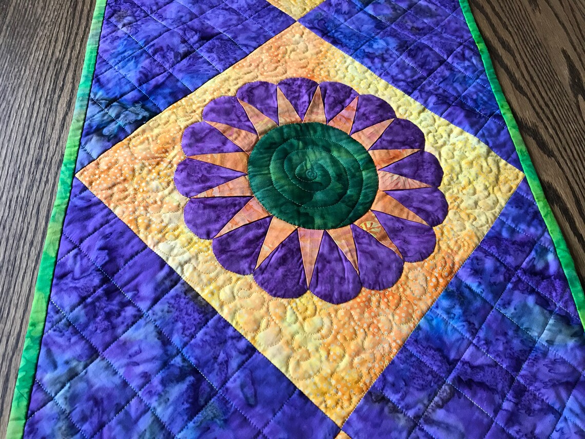 Handmade Bold Sunburst Table runner Etsy