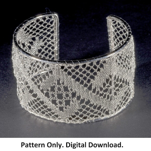 Bobbin Lace Pattern - Silver Cuff Bangle