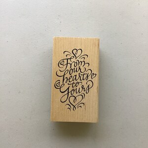 Vintage DeNami Design "From Our Hearts to Yours" Holz Stempel/Bastel-Destash